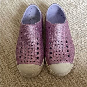 Native Shoes Sparkly Pink Kids Sneakers